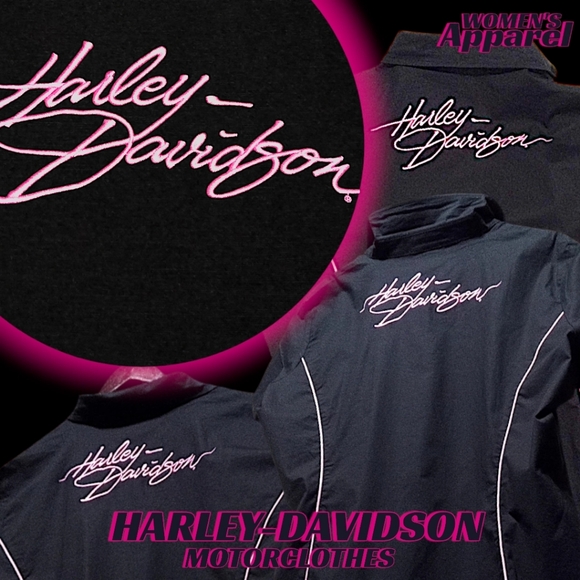 New-Vintage Harley-Davidson Pink Label Zip Front Woven Shirt | Women's 2XL - Picture 14 of 16